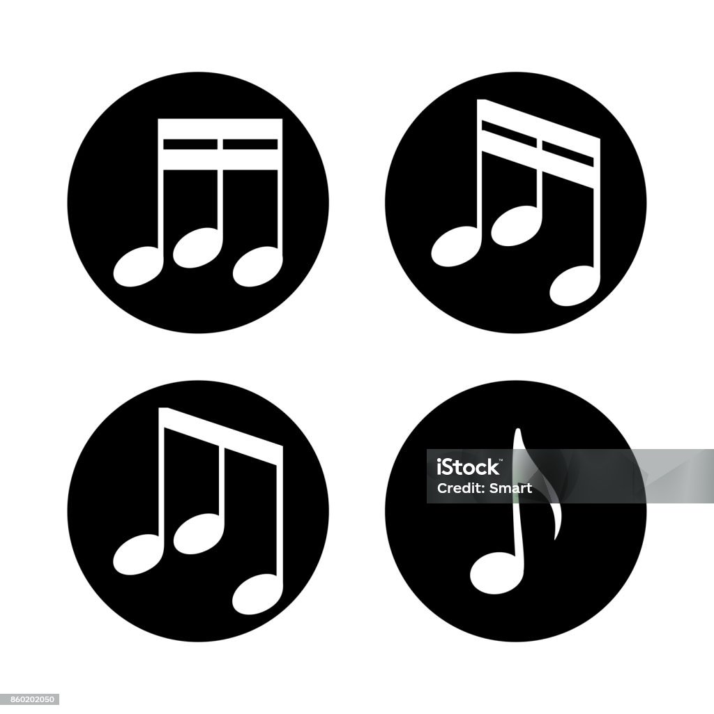 Set of music notes on a white background Musical Note stock vector