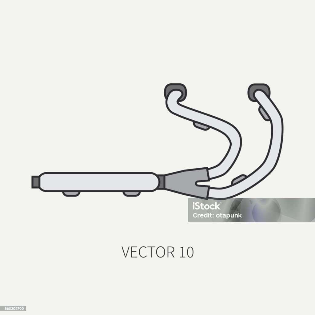 Line Flat Color Vector Motorcycle Icon Classic Bike Exhaust System  Legendary Retro Cartoon Style Biker Motoclub Gasoline Engine Chopper  Illustration And Element For Your Design And Wallpaper Stock Illustration -  Download Image