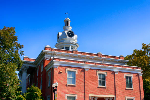 The Rutherford County Courthouse at the center of the Public Square in Murfreesboro TN, USA stock photo