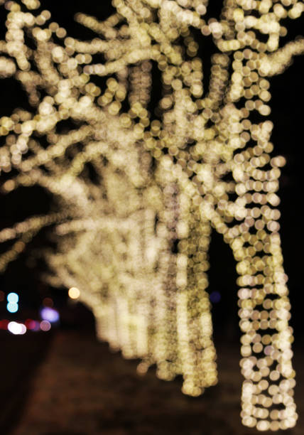 istock Christmas decoration background with lights glowing 860218578
