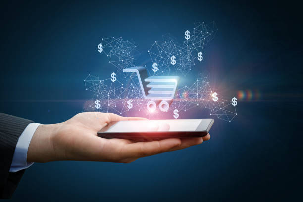 istock Shopping cart on tablet in hand . 860218600