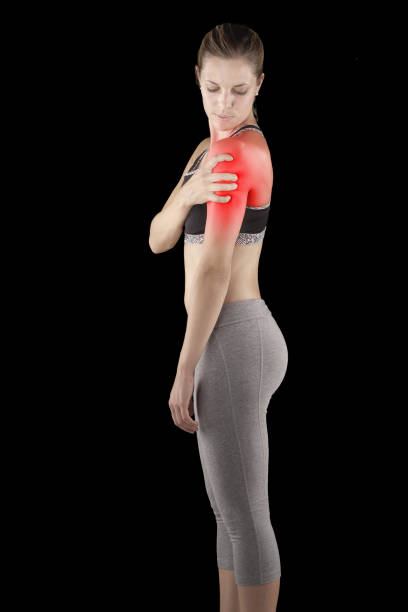 istock Acute pain in a woman shoulder. 860222032