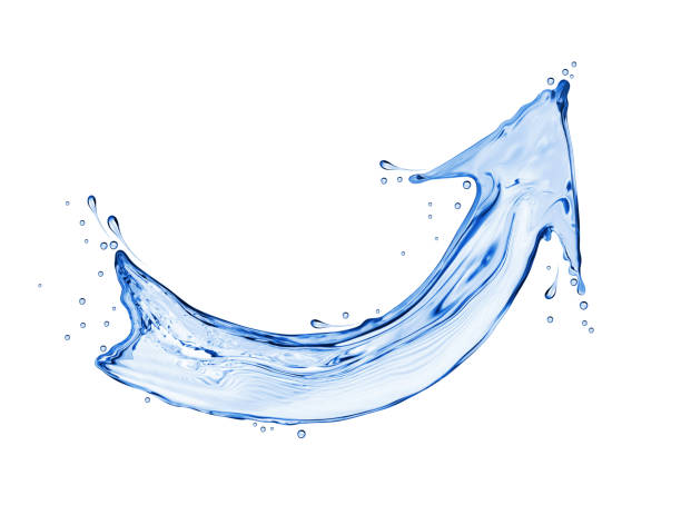 istock Curved arrow made of water on a white background 860232324