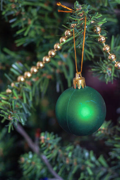 istock glass ball and decorations on Christmas tree 860240312