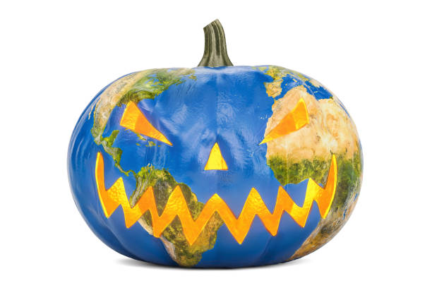istock Global Halloween concept, 3D rendering isolated on white background 860243134