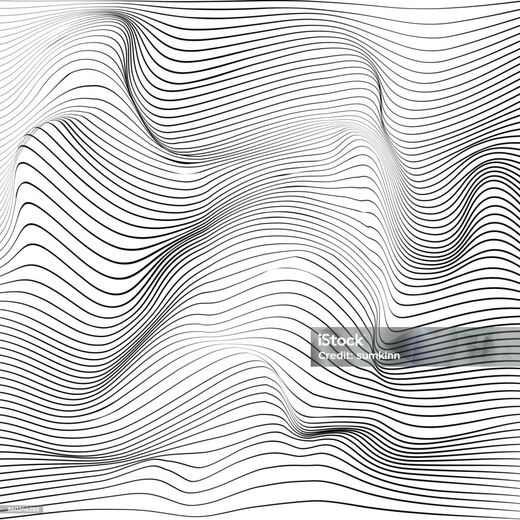 Distorted Wave Texture Distorted Wave Monochrome Texture Stock Illustration - Download Image ...