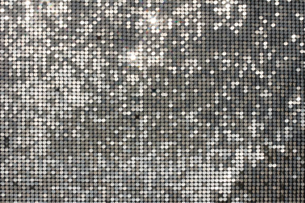 istock Silver mosaic with light spots and stars 860247560