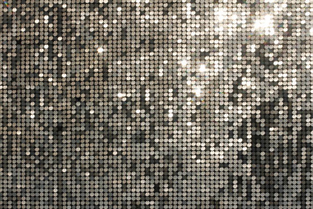 istock Silver mosaic with light spots and stars 860247576