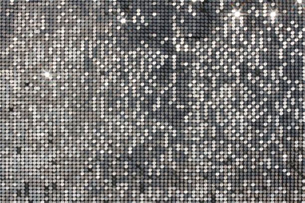 istock Silver mosaic with light spots and stars 860247582