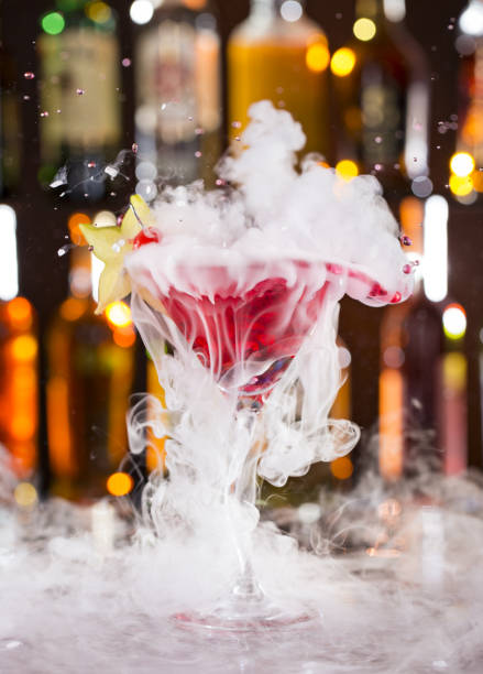 istock Cocktail with ice vapor on bar desk 860267284