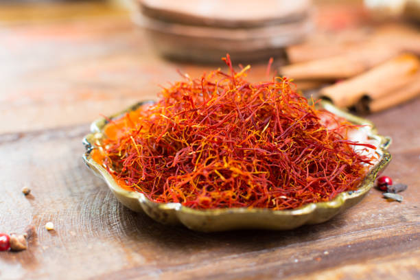 istock Real red dried saffron spice, tasty ingredient for many dishes 860268558