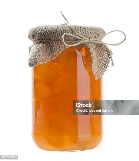 Homemade Orange Jam Isolated Stock Photo - Download Image Now - Preserves, Jar, Marmalade