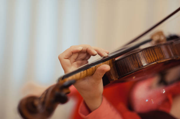 istock Girl playing the violin classical music, detail, Macro, studio lighting 860298850