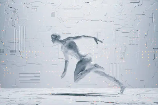 Photo of Running cyborg athlete