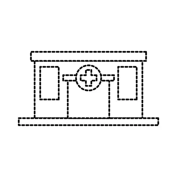 Vector illustration of hospital building medical center front view icon