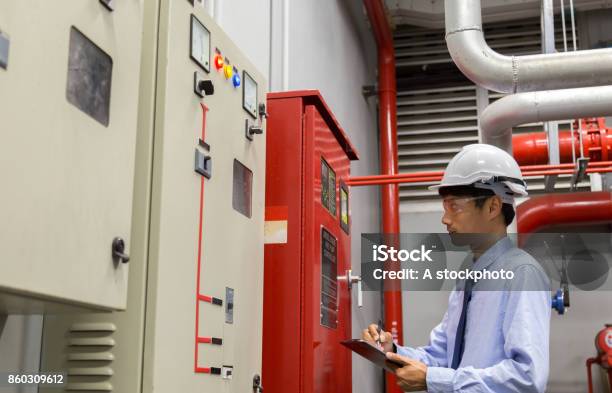 Industrial Fire Control System Fire Alarm Controller Fire Notifier Anti Fire Stock Photo - Download Image Now