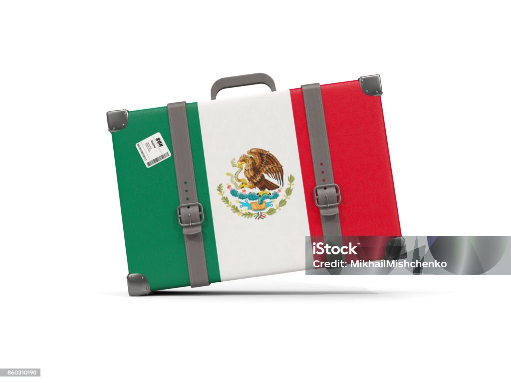 Portal Gemidos Solo haz Ilustración de Equipaje Con La Bandera De México Maleta Aislado En Blanco y  más Vectores Libres de Derechos de Bandera - iStock