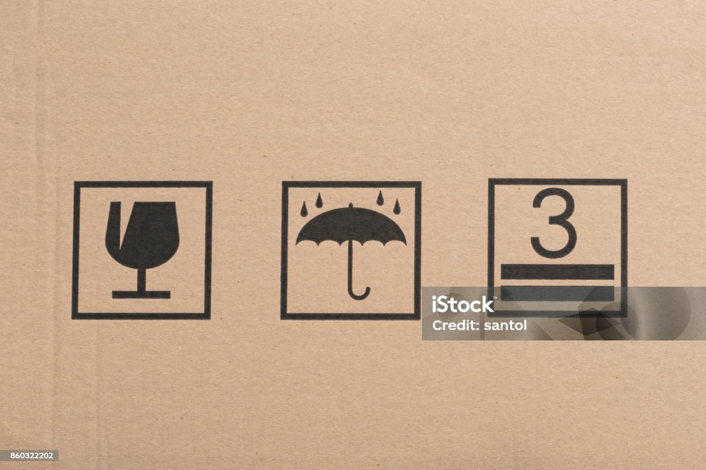 Safety icon on paper box background Icon Symbol Stock Photo