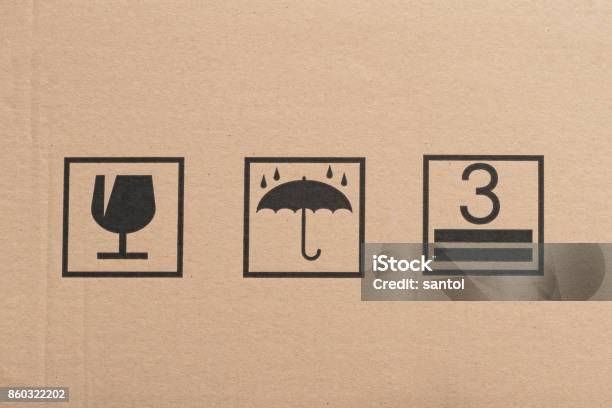 Safety Icon On Paper Box Background Stock Photo - Download Image Now - Icon Symbol, Umbrella, Backgrounds