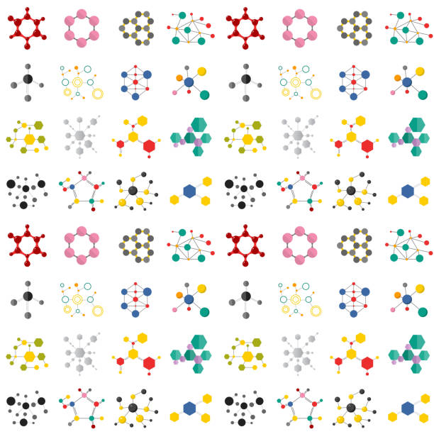 dna ニューロンの接続構造分子背景シームレス パターン科学技術ベクトル図 - molecular structure molecule dna atom点のイラスト素材／クリップアート素材／マンガ素材／アイコン素材