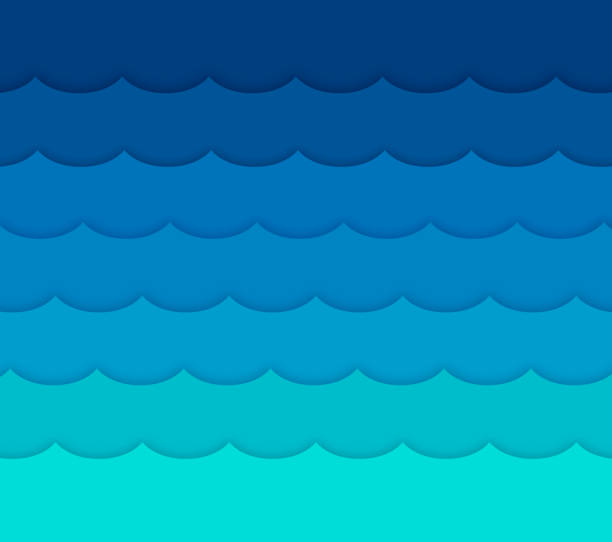 illustrazioni stock, clip art, cartoni animati e icone di tendenza di sfondo onde - lake coastline blue nautical vessel