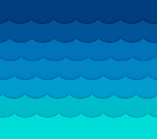 Waves Background Waves background concept illustration. horizon over water stock illustrations