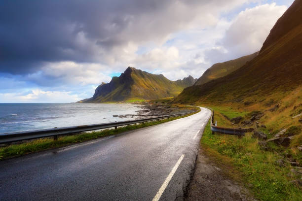 istock Road along Lofoten coastline 860329232