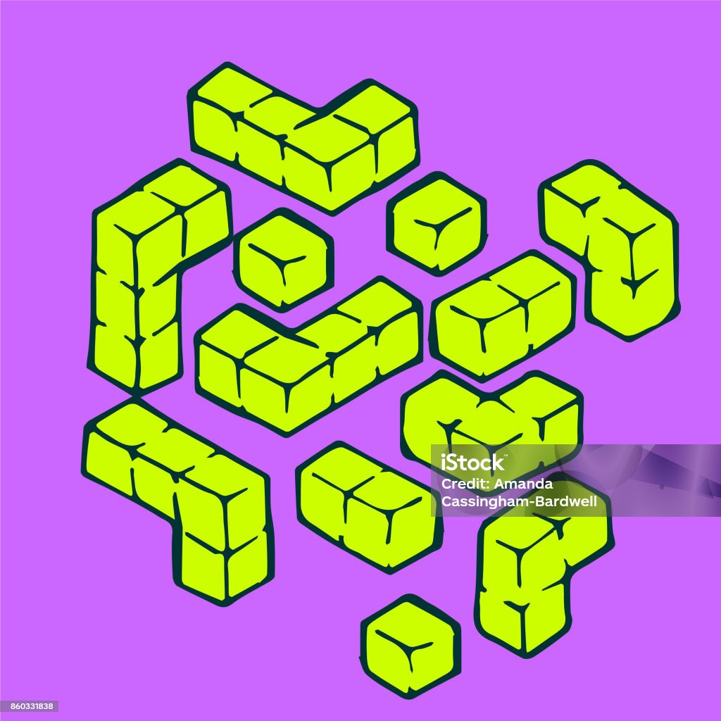Floating Color Blocks Floating Blocks Stock Illustration - Download Image Now - Architecture ...