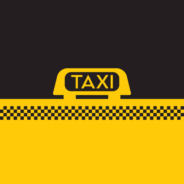 Taxi Sign A vector format sign from the roof of a classic yellow taxi cab. taxi logo background stock illustrations