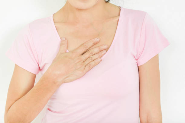 istock Acid reflux in old women 860341486