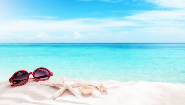 istock Summer vacation concept with accessories on sandy beach 860342126