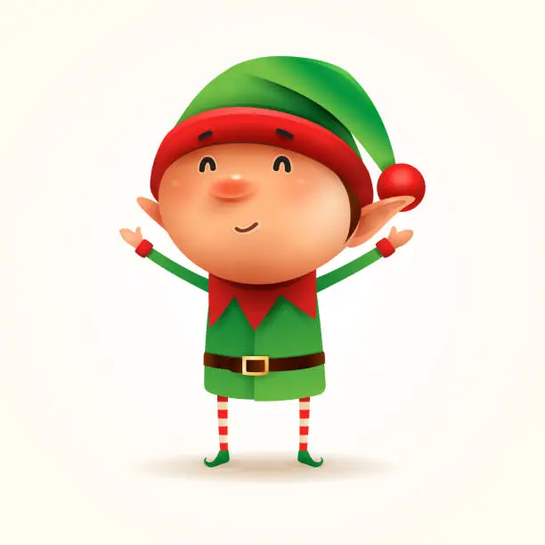 Vector illustration of Little Elf. Isolated.