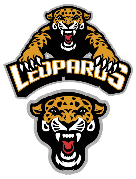 Leopard mascot set vector of Leopard mascot set jaguar stock illustrations