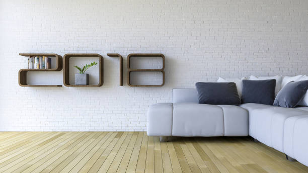 istock 3d rendering image of 2018 shelf in living room 860355048