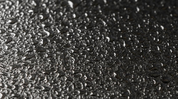 istock Water drops on a black slate background 860359512