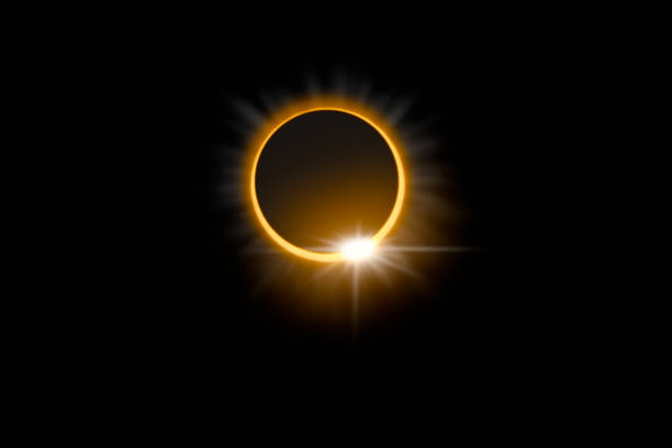 istock Amazing scientific natural phenomenon. Total solar eclipse glowing on sky. 860362162