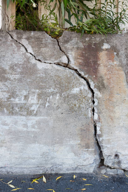 istock Big crack concrete wall outdoors 860362778