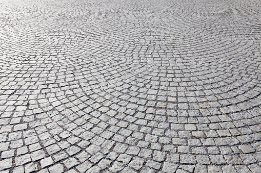 Old square stone paving
