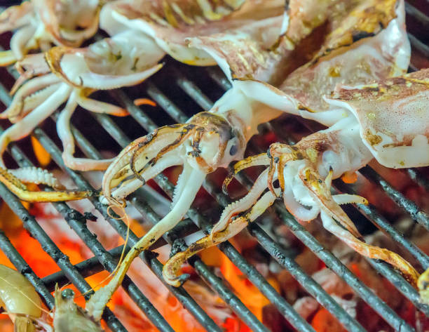 istock squid BBQ calamari Seafood cuisine barbecue. 860363562