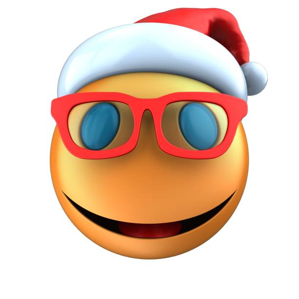 istock 3d orange emoticon smile with christmas hat 860366414