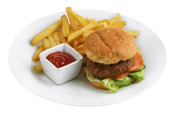 istock Hamburger with Fries and Ketchup Sauce 860367058
