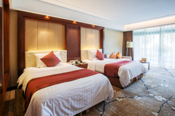 istock interior of modern twin bed room 860367152