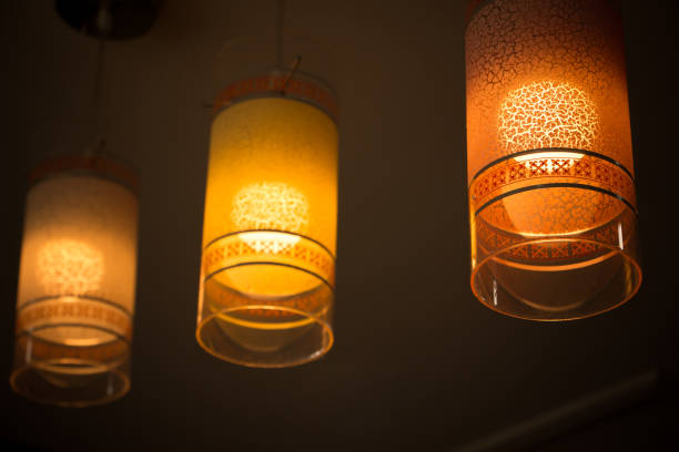 istock lamp in the coffee bar shop 860378072