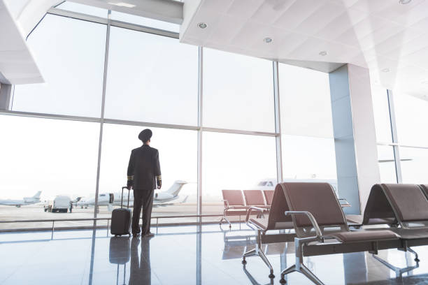 istock Pilot locating near glass wall 860381264