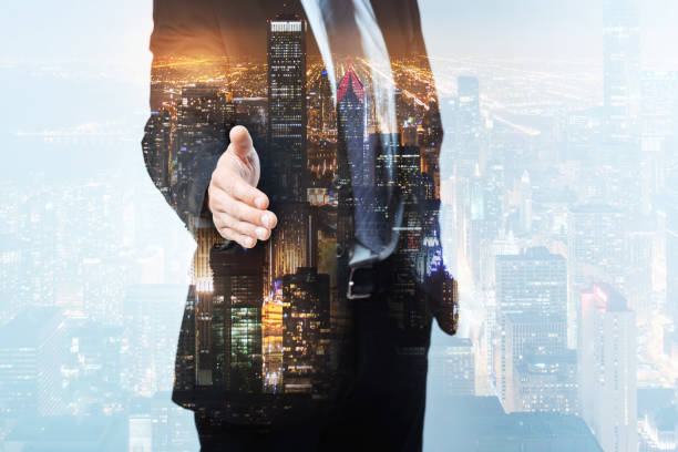 istock Skilled businessman suggesting his hand 860407652