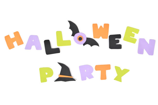 istock Halloween party text on white background 860407994