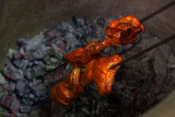 Tandoori Chicken being cooked