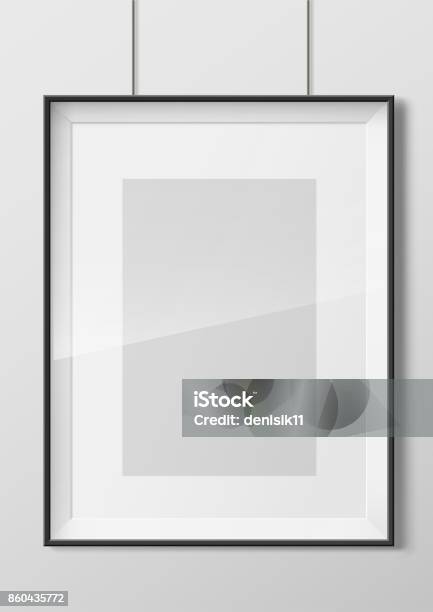 Photo Frame With Glass Stock Illustration - Download Image Now - License Plate, Museum, Art