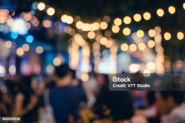 Festival Event Party With People Blurred Background Stock Photo - Download Image Now