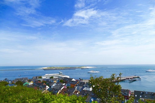 View of the island of Helgoland to the Strand island